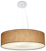 Lustre Pendente Cilíndrico Md-4136 Cúpula em Tecido 80x15cm Palha - Bivolt