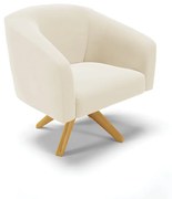 Poltrona Decorativa Giratória MA30 Stella Veludo D03 - D'Rossi - Bege