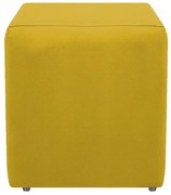 Puff Decorativo Dado Suede Amarelo - ADJ Decor