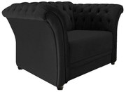 Poltrona Decorativa Chesterfield Sofia Corano Preto - ADJ Decor