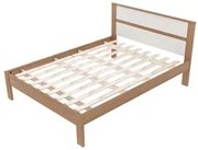 Cama de Casal Madeira CM8005 Amêndoa/Branco - Tecno Mobili