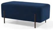 Puff Decorativo 90cm Base Aço Status C-304 Veludo Azul Marinho - Domi