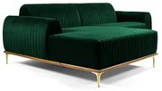 Sofá 350cm 6 Lugares com Chaise Esquerdo Pés Gold Molino C-303 Veludo