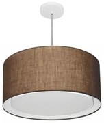 Lustre Pendente Cilíndrico Duplo Vivare Md-4288 Cúpula em Tecido 50x30cm - Bivolt