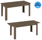 Mesa De Jantar Elástica Extensível Mdp 4 Pés - Ameixa Negra