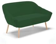 Namoradeira 02 Lugares Giovana Veludo Pés Palito Natural - D'Rossi - Verde