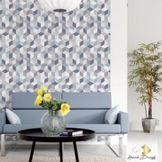 Papel de Parede Cubos Blue 0.52m x 3.00m