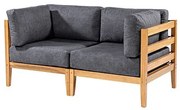 Sofa Cannes 02 Lugares Ripado Acquablock Preto Verniz Mel - 72335 Sun House