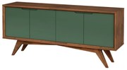 Buffet Querubim 4 Portas Pinhão e Verde Musgo - Wood Prime MP 27605