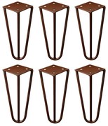 Kit 6 Pés de Metal 15 CM Hairpin Legs Mesas de Centro Puffs Bronze G41