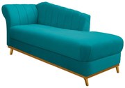 Recamier Vanessa 140cm Lado Direito Suede Azul Turquesa - ADJ Decor