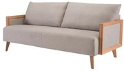 Sofa Chauve Cinza com Pes Madeira Macica Jequitiba 3 Lugares - 49495 Sun House