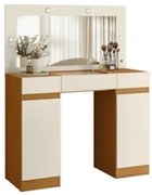 Penteadeira Camarim Com Espelho Studio Beauty A02 Off/Cinamomo - Mpoze