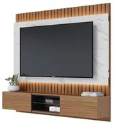 Painel Home Suspenso para TV 70 Pol. com LED 180cm Rios C05 Noce/Preto