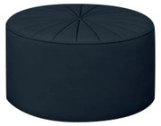 Puff Decorativo Sala De Estar Round Veludo Azul Marinho G45 - Gran Belo