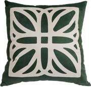 Capa de Almofada de Veludo Lotus Tons Verde 44x44cm - Grego - Com Enchimento