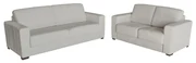 Conjunto de Sofá 2 e 3 Lugares Sala de Estar Estocolmo Couro Off White G03 - Gran Belo