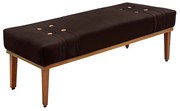 Recamier Decorativo 140cm Kors Suede Pés de Madeira Café G63 - Gran Belo