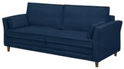 Sofá Decorativo Living 2 Lugares 180cm Coach Veludo Azul G22 - Gran Belo