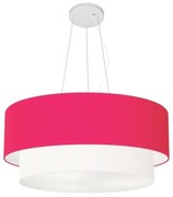 Pendente Cilíndrico Pink e Branco MJ-4073 Para Mesa de Jantar e Estar