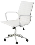 Cadeira Sevilha Eames Baixa Cromada PU Branco - 8748 Sun House