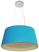 Lustre Pendente Cone Md-4144 Cúpula em Tecido 25x50x40cm Turquesa / Bege