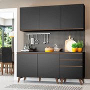 Armário de Cozinha Compacta 180cm Preto Reims Madesa 80 Cor:Preto