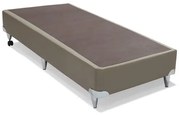 Base de Cama Box Courino Bege Solteiro 88 cm (LARG) Baixa - 42796 Sun House