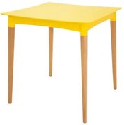 Mesa Tramontina Diana 70 cm em Polipropileno Amarelo com Pernas de Madeira