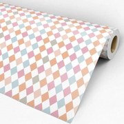 Papel de parede adesivo geométrico multicolor