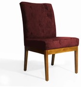 Cadeira Para Sala de jantar Eloisa Suede Floral Marsala