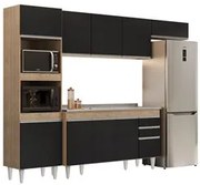 Armário de Cozinha Modulada 4 Peças CP12 Balcão com Pia Inox Castanho/