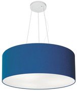 Lustre Pendente Cilíndrico Md-4047 Cúpula em Tecido 50x21cm Azul Marinho - Bivolt