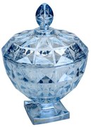 Potiche Decorativo De Cristal Diamant Azul 17,5x24cm 26650 Wolff