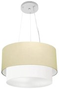 Pendente Cilíndrico Bege e Branco MJ-4158 Para Mesa de Jantar