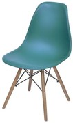 Cadeira Eames Polipropileno Azul Petroleo Base Madeira - 43039 Sun House