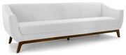 Sofá 3 Lugares Boomer 210cm PU Sintético Branco G15 - Gran Belo