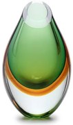 Gota Baixa Bicolor Verde com Âmbar Murano Cristais Cadoro