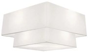 Plafon Duplo Quadrado Md-3018 Cúpula em Tecido 25/70x50cm Branco - Bivolt