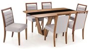 Conjunto Mesa de Jantar Dinant + Cadeiras Tienen Encosto Estofado - 67647 Sun House