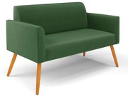 Sofá Namoradeira Pés Palito Castanho Marisa Suede D03 - D'Rossi - Verde