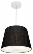 Lustre Pendente Cone Md-4155 Cúpula em Tecido 30/40x30cm Preto - Bivolt