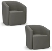 Poltrona Decorativa Base Giratória Kit 2 Stella Max Suede D03 - D'Rossi - Grafite