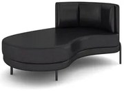 Chaise Longue Divã 164cm Braço Direito Logus D06 Sintético Preto - Mpo