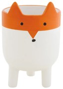 Cachepot "Raposa" Branco E Laranja em Cerâmica 13x8,5 cm - D'Rossi