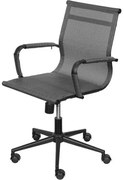 Cadeira Office Eames Baixa Dark Tela Cinza com Base Rodizio Preta - 74386 Sun House