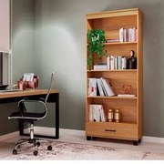 Estante Decorativa para Livros 77x30x184 cm em MDF Freijó C57 Dalla Costa