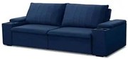 Sofá Retrátil Reclinável 3 Lugares 225cm Baluart F05 Veludo Azul - Mpo