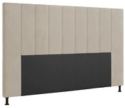 Cabeceira Malibu Para Cama Box Queen 160 cm Suede - D'Rossi - Bege