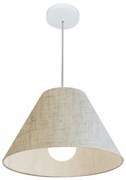 Lustre Pendente Cone Md-4078 Cúpula em Tecido 25/40x15cm  Rustico Bege - Bivolt